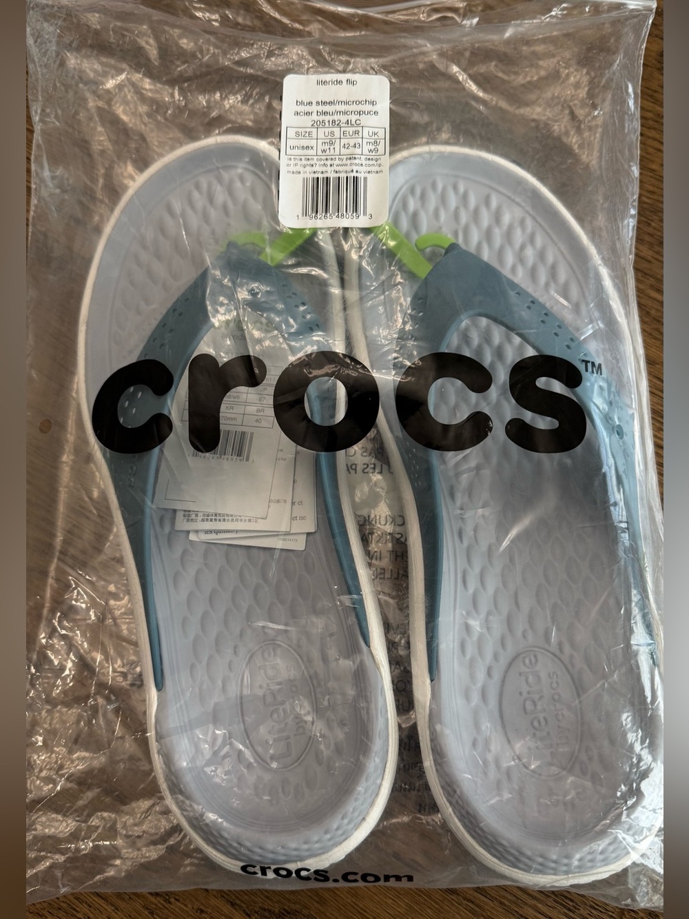Crocs LiteRide Flip Flops Unisex Men’s 9 / Women’s 11 – New in Bag